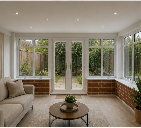 Conservatory — new warm tiled roof — AI concept visualisation