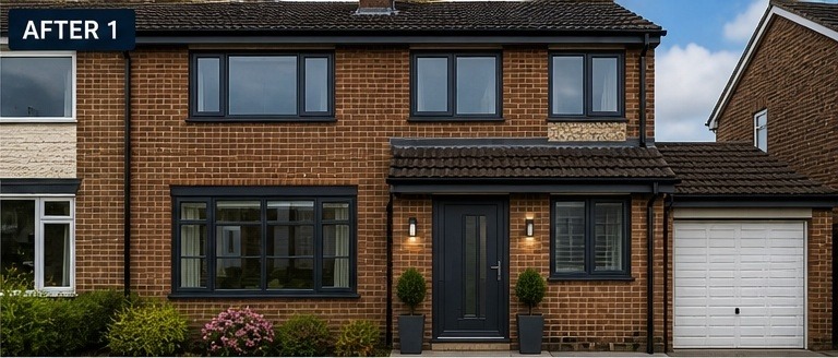 House front — new windows & composite door — AI concept visualisation