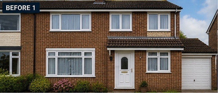 House front — new windows & composite door — before