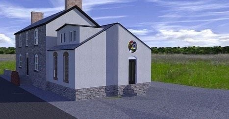 Design render of the chapel-to-gallery conversion