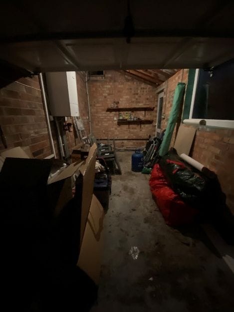 Inside the garage before conversion