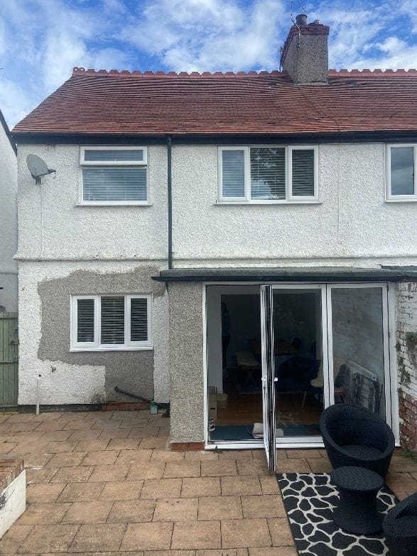 The rear of the property before the extension