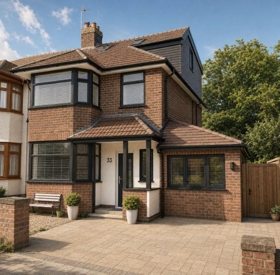 Design visualisation of the converted garage frontage