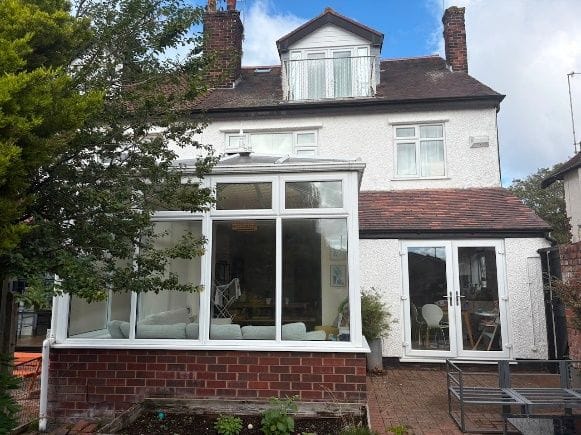 The rear of the property with the existing conservatory