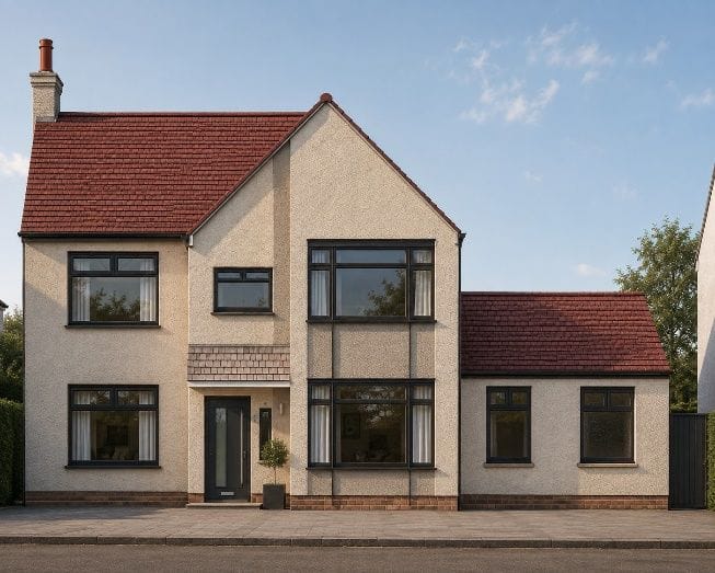 Design visualisation of the proposed side extension from the front