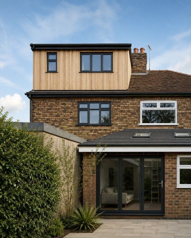Design visualisation of the proposed timber-clad rear dormer