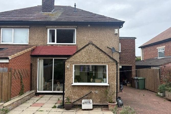 The rear of the property before the extension