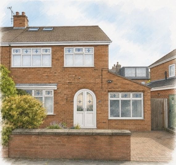 Design visualisation of the converted garage frontage