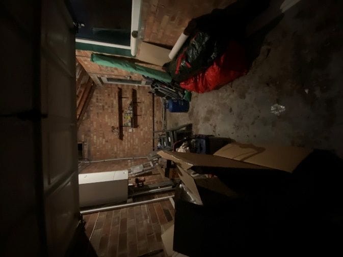 Inside the garage before the works
