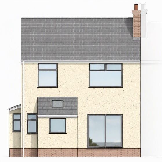 The rear of the house before the loft conversion