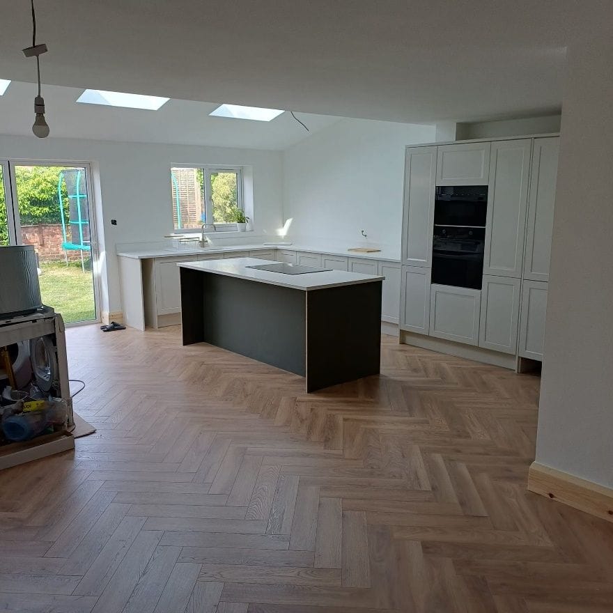 The finished kitchen in the new extension