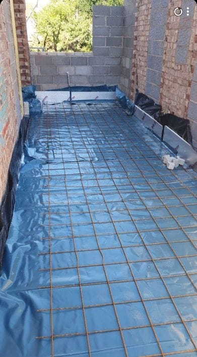 The floor build-up before the concrete pour