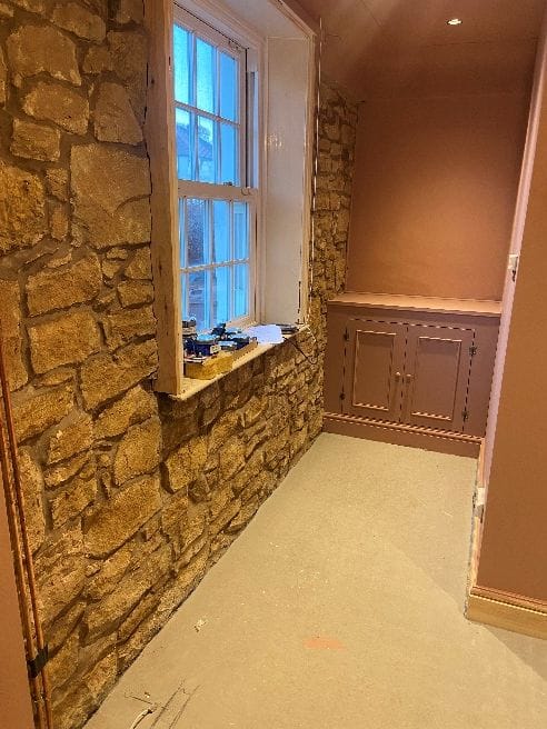 The coat and shoe store during the fit-out