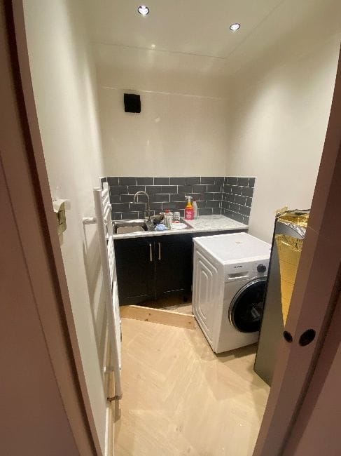 The utility room during the fit-out